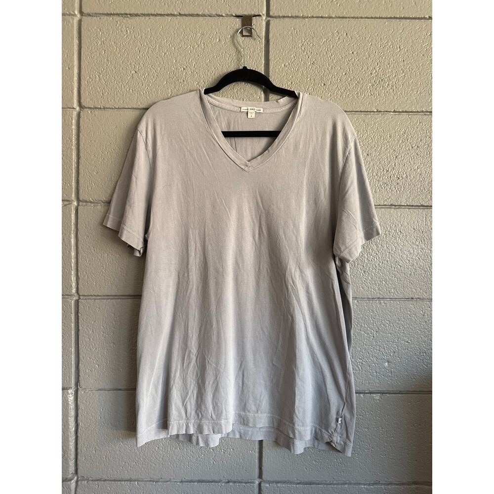 James Perse Light Gray V-Neck Short Sleeve Tee